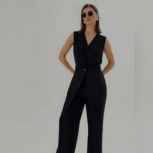 Per Se By Carlisle Black Dressy Jusmpcuit